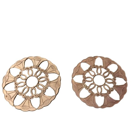 Vintage Plastic Trivets Used Set of 2 Brown - Picture 9 of 13